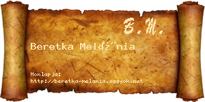 Beretka Melánia névjegykártya